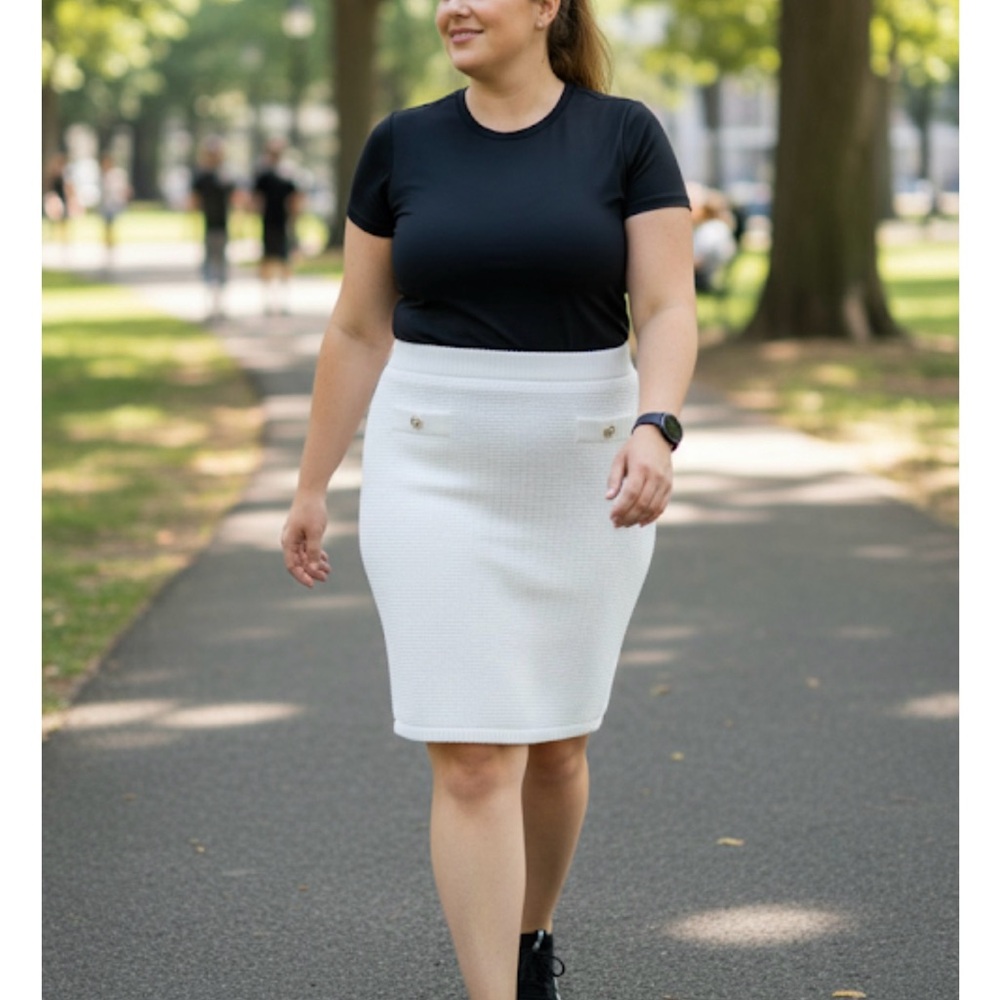French Connection Cream Knit Skirt